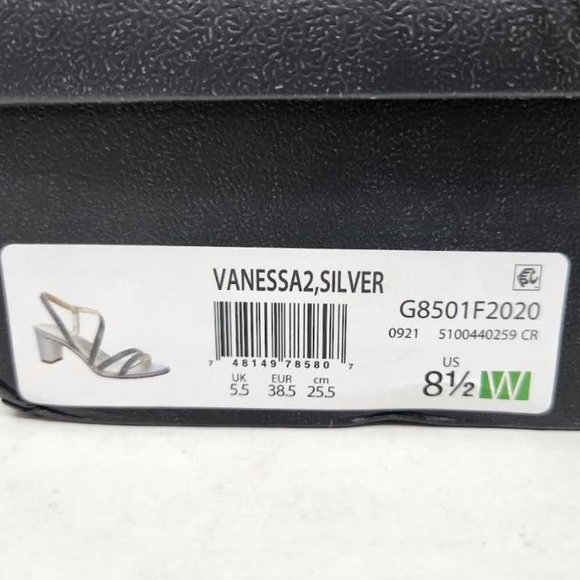 New women's 8.5W Naturalizer Vanessa2 silver strappy sandals heels 8.5 Wide - Picture 3 of 10